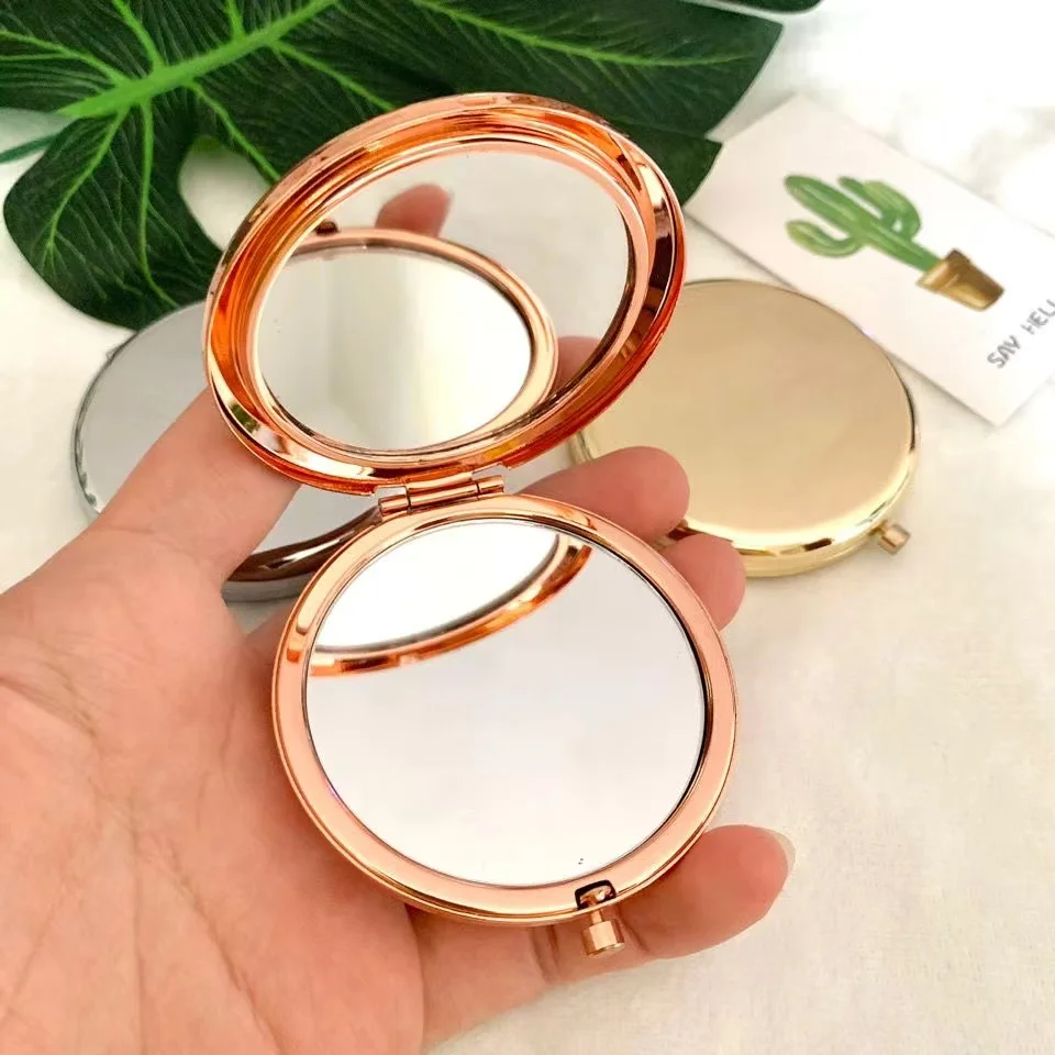 Beauty Of Makeup Quotes - Portable Makeup Mirror Solid rose gold