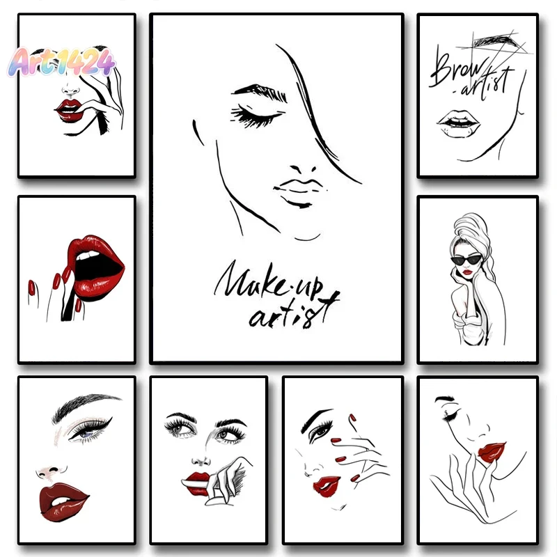 Beauty Of Makeup Quotes - Fashion Makeup Poster Sexy Beauty Woman