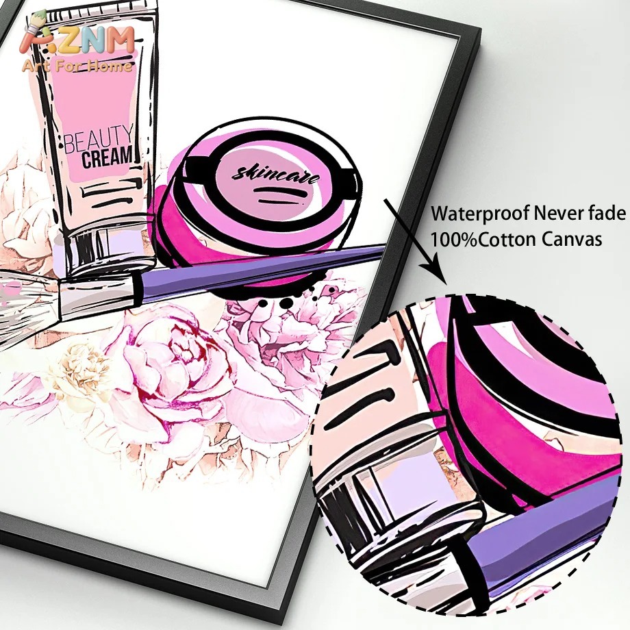 AZNM Pink Nail Makeup Canvas W - Beauty Of Makeup Quotes recension och pris