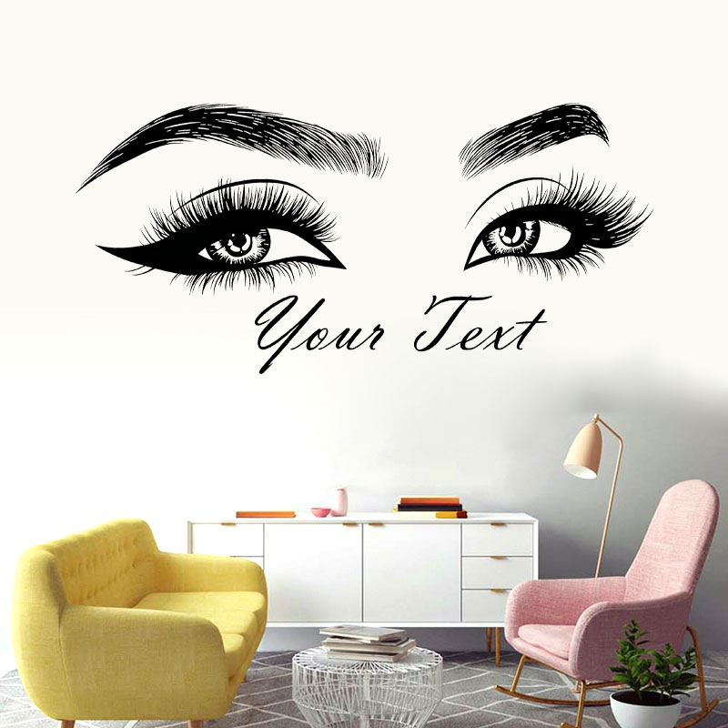 Eyelashes Brows Vinyl Sticker  - Beauty Of Makeup Quotes recension och pris