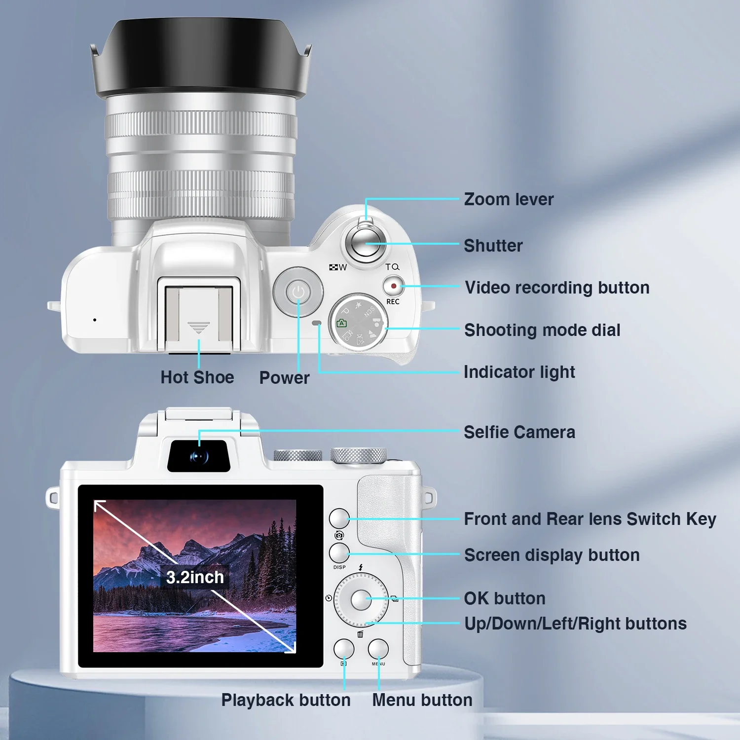 8K Selfie Digital Cameras for  - Beauty Makeup Camera recension och pris