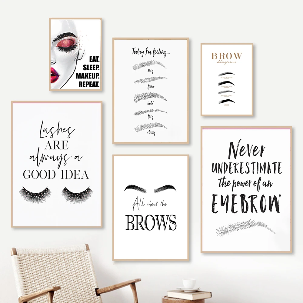 Fashion MakeUp Canvas Painting - Beauty Of Makeup Quotes recension och pris
